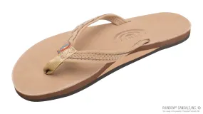 Rainbow Sandals Women's - The Madison - Single Layer - 1/2 Strap w/ Braid - Sierra Brown