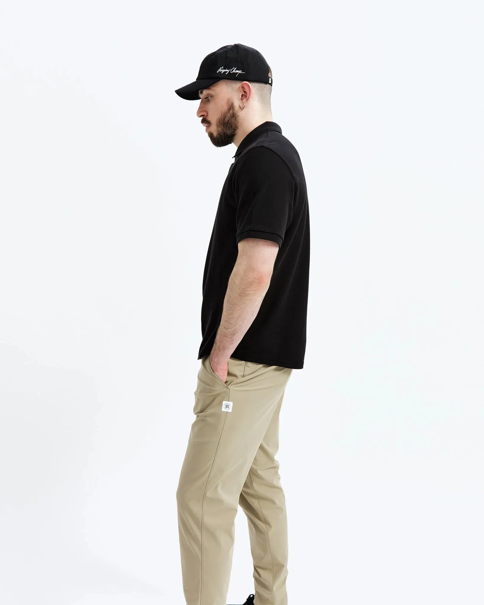 Reigning Champ   Classic Pique Polo Black