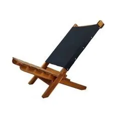 Relax Chair - Acacia Wooden Folding Beach Chair - Black