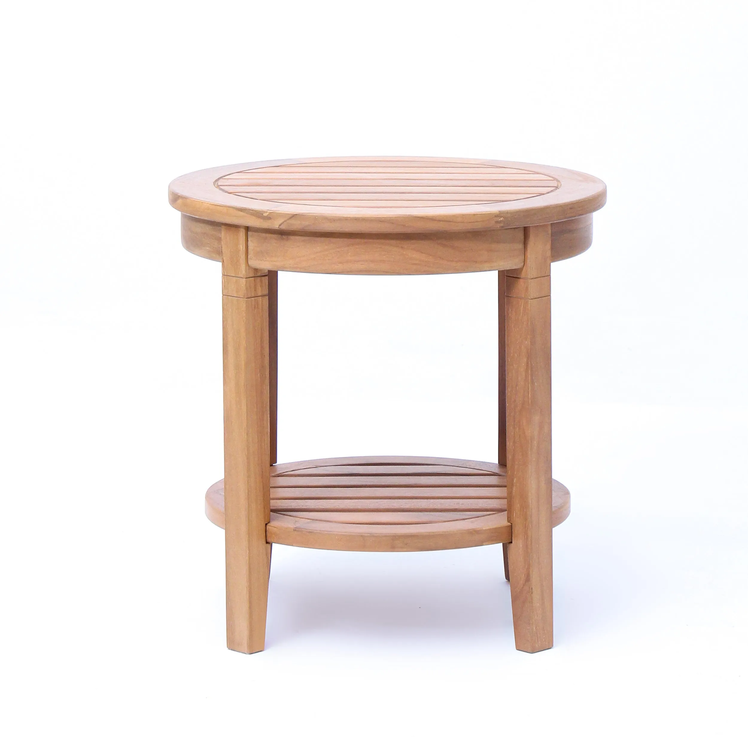 Richmond Teak Wood Outdoor Side Table with Shelf