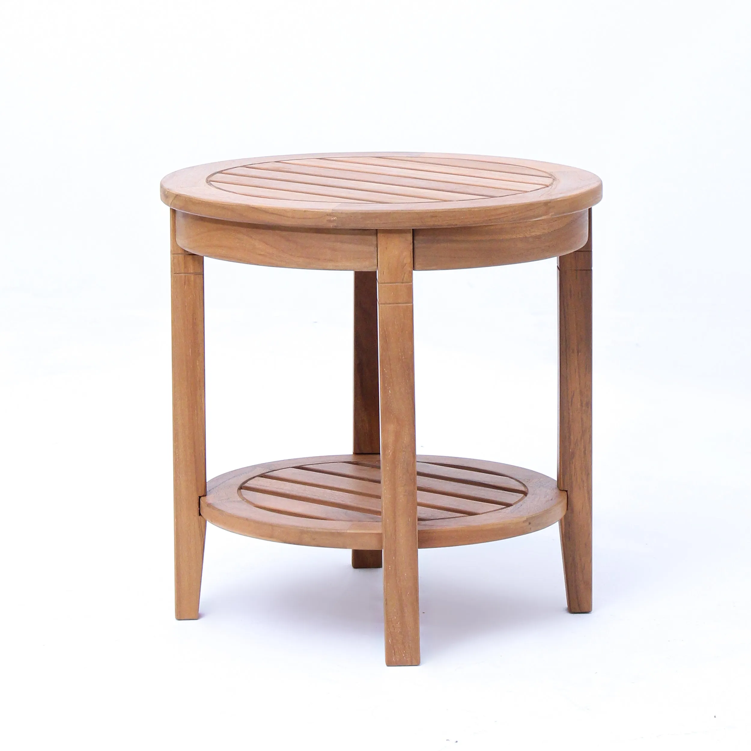 Richmond Teak Wood Outdoor Side Table with Shelf