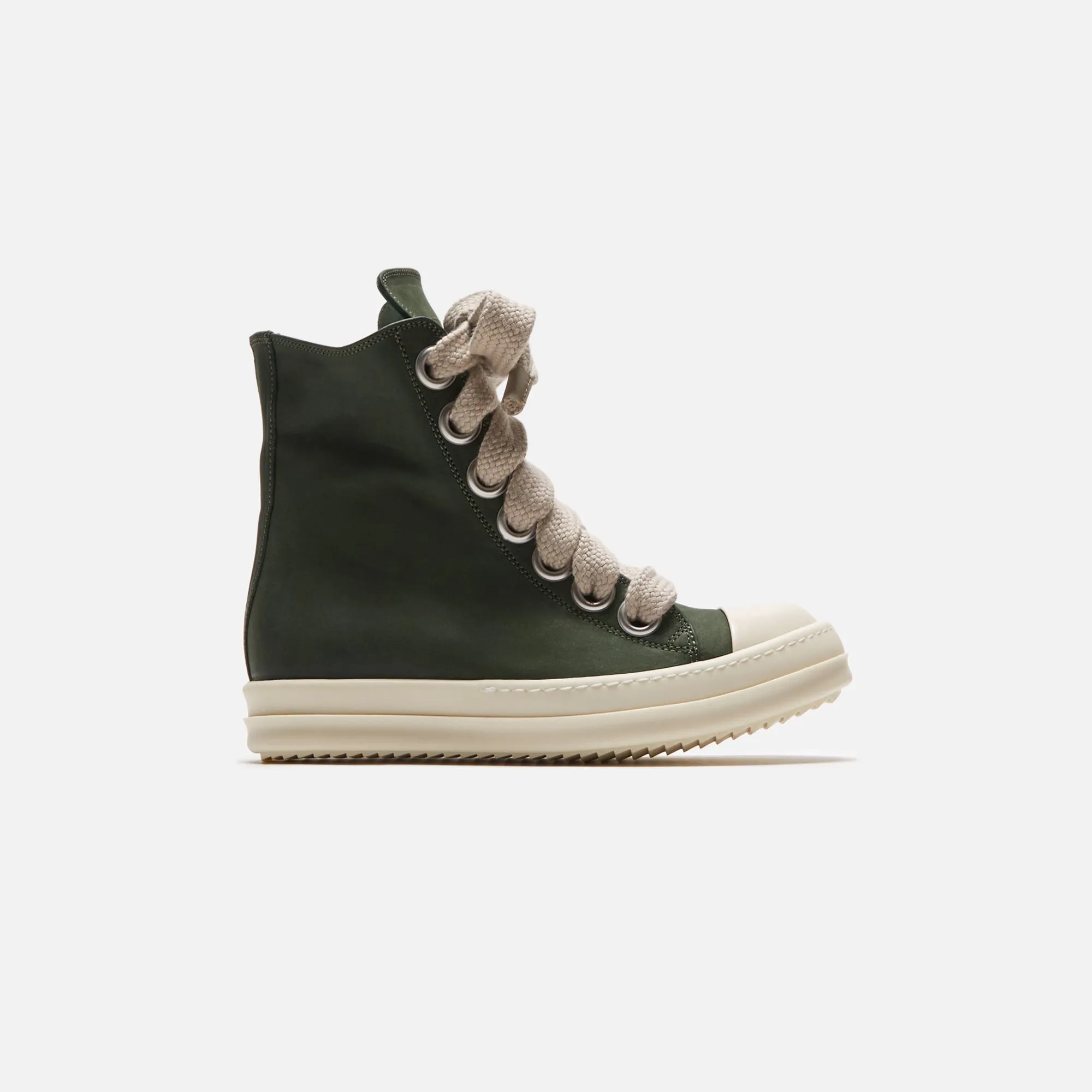 Rick Owens WMNS Scarpe Pelle Sneakers - Moss / Milk