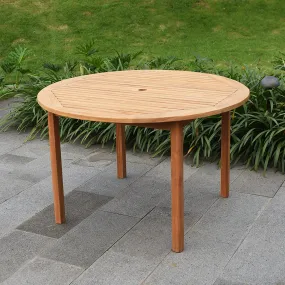 Rochester Teak Wood Round Outdoor Dining Table