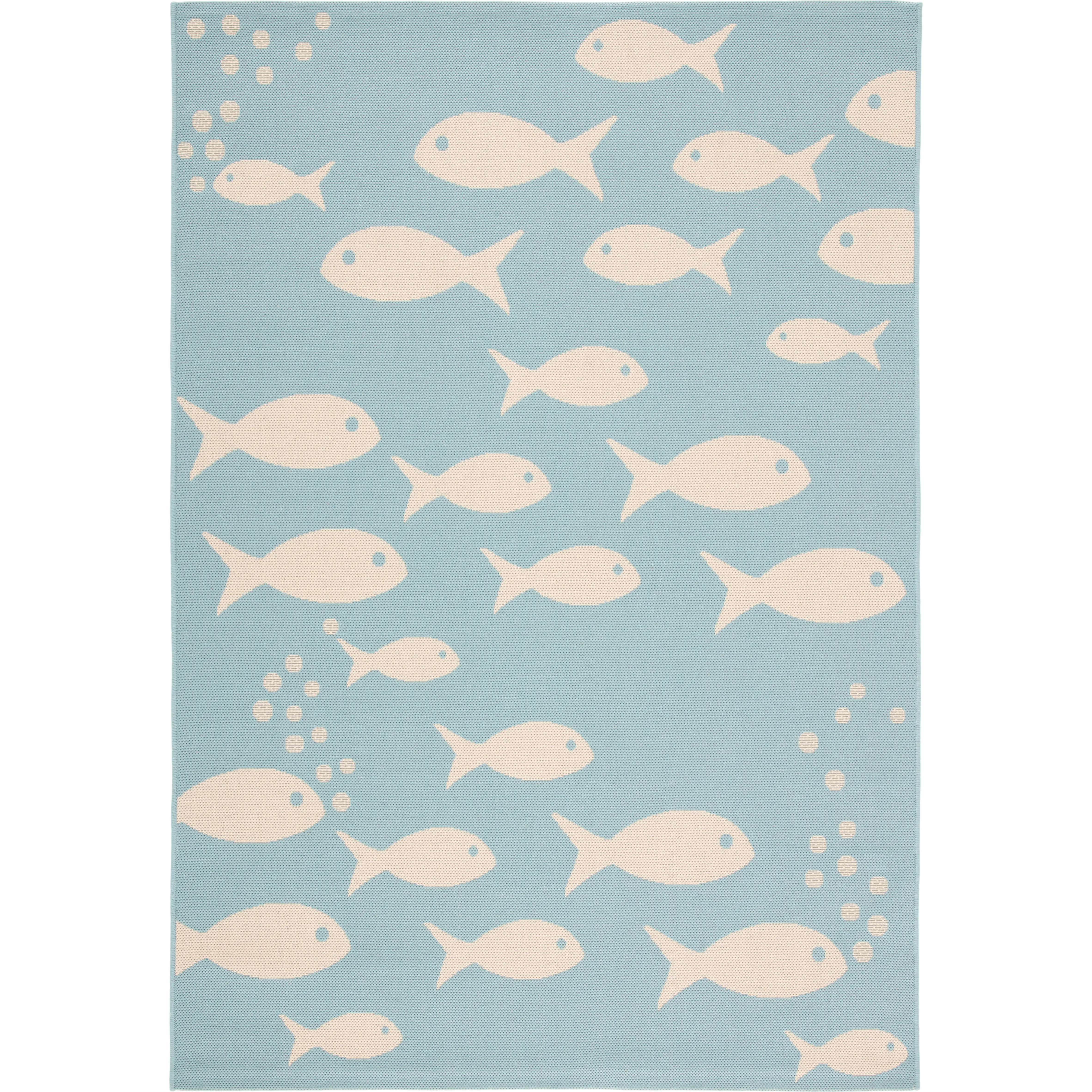 Safavieh Courtyard Nemo Indoor/Outdoor Rug, Light Blue