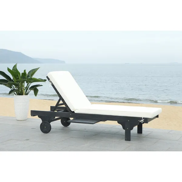 Safavieh Newport Lounge Chair, Black Eucalyptus/Beige