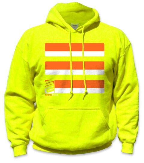 SafetyShirtz Men's Basic Hi-Vis Safety Stripe Hoodie in Yellow