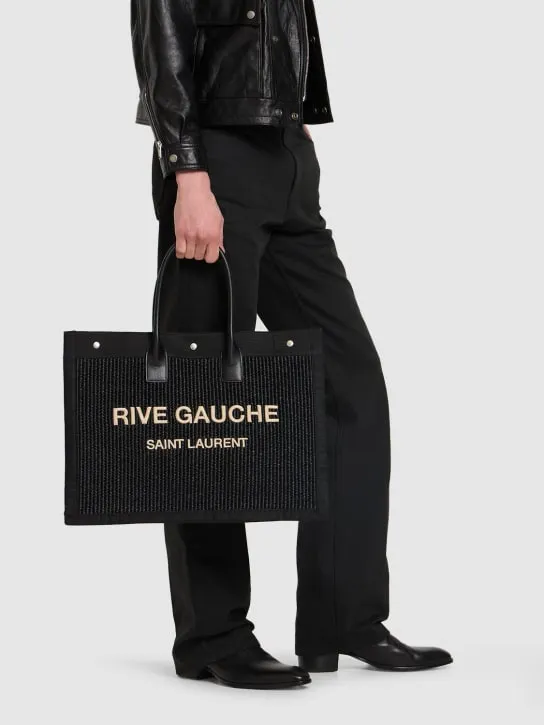 Saint Laurent   Rive Gauche raffia bag 