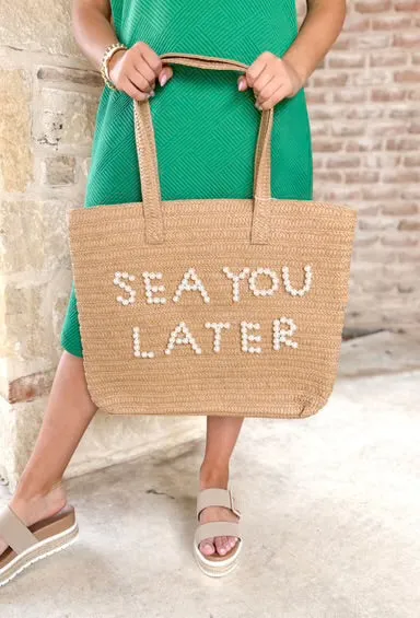 SEA YOU LATER Straw Tote