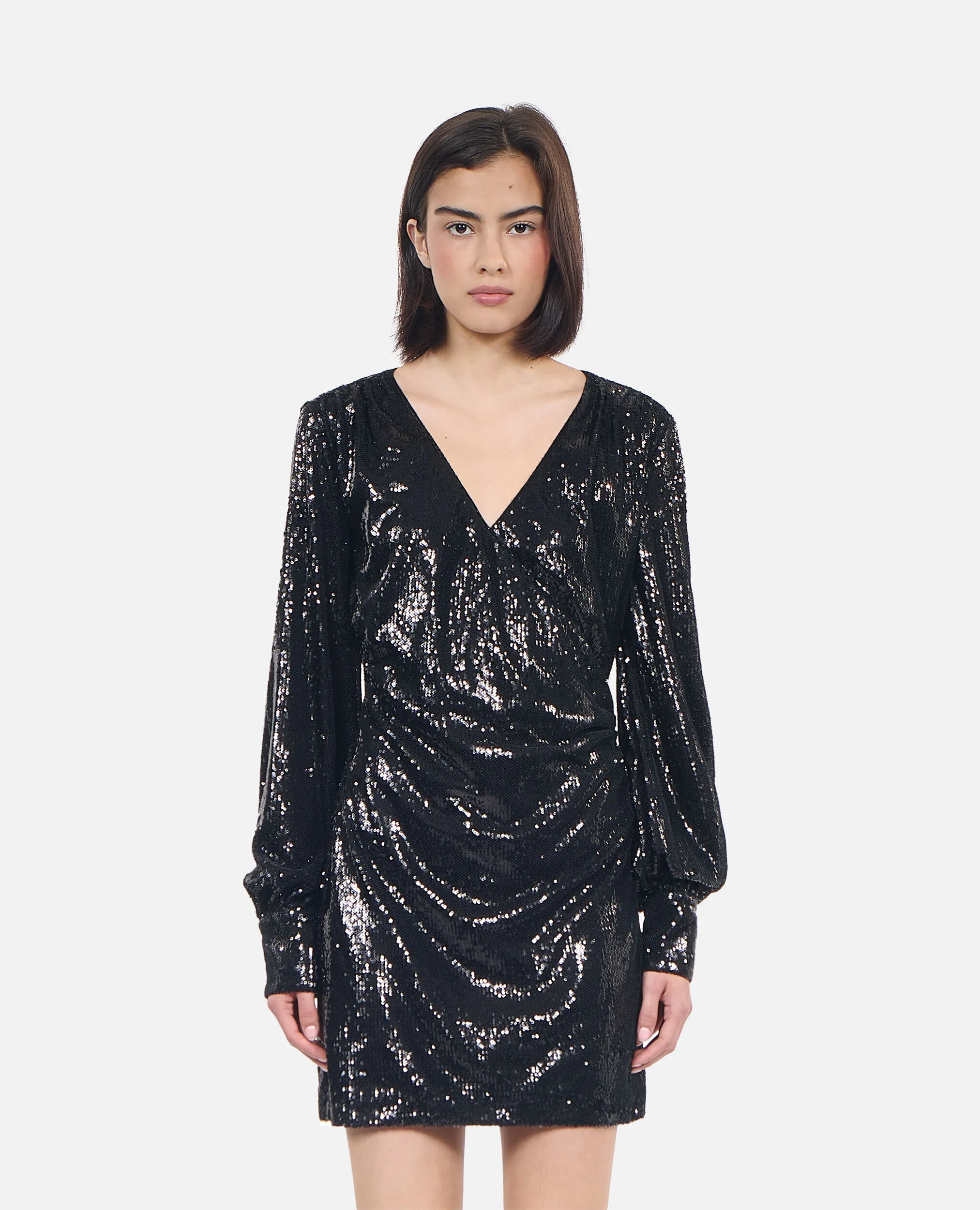 Short black sequin dress