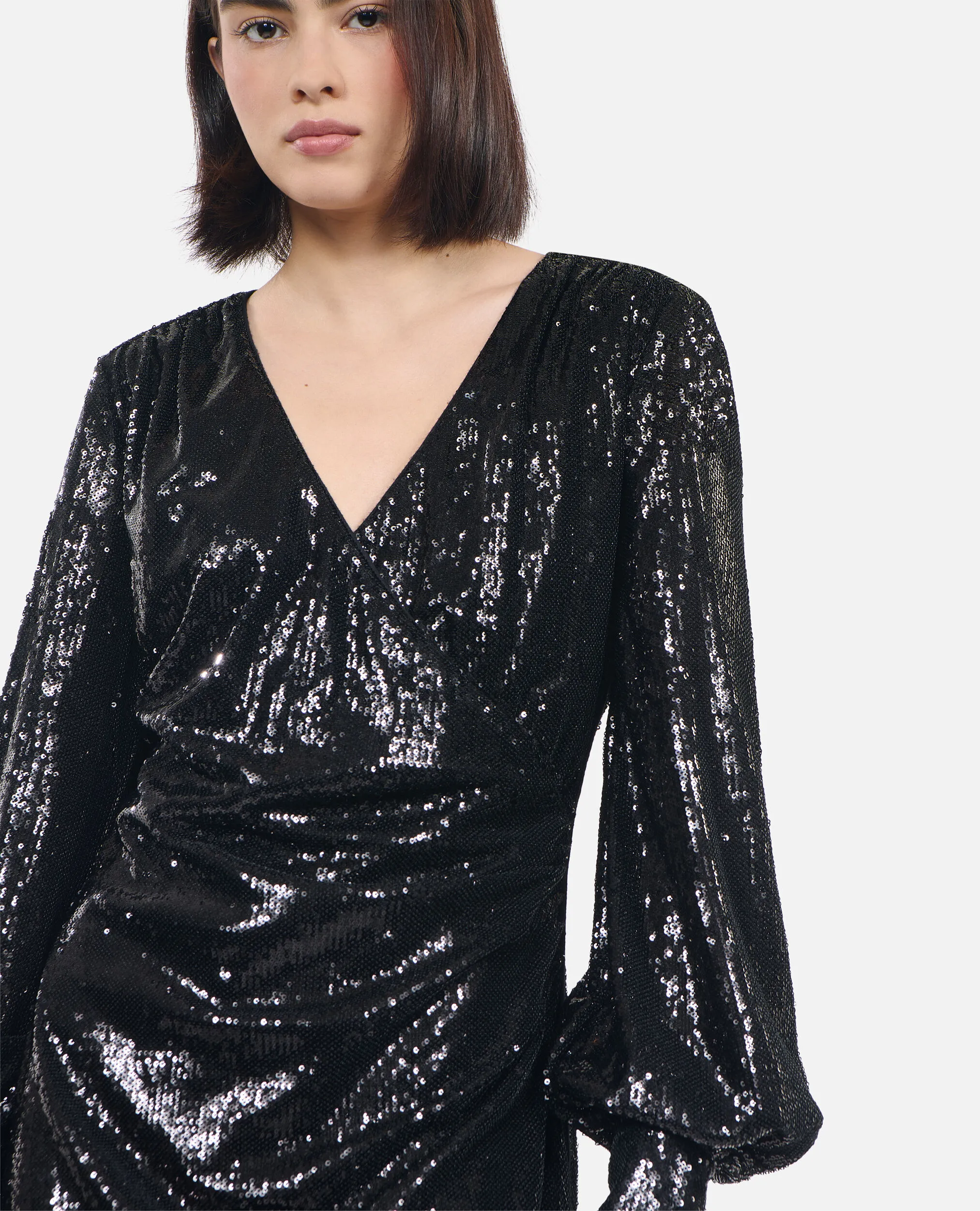 Short black sequin dress