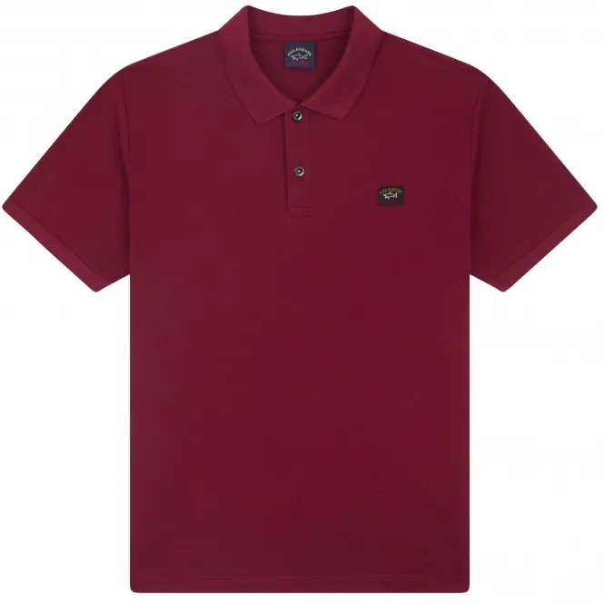 Short Sleeve Cotton Polo Shirt - Burgundy