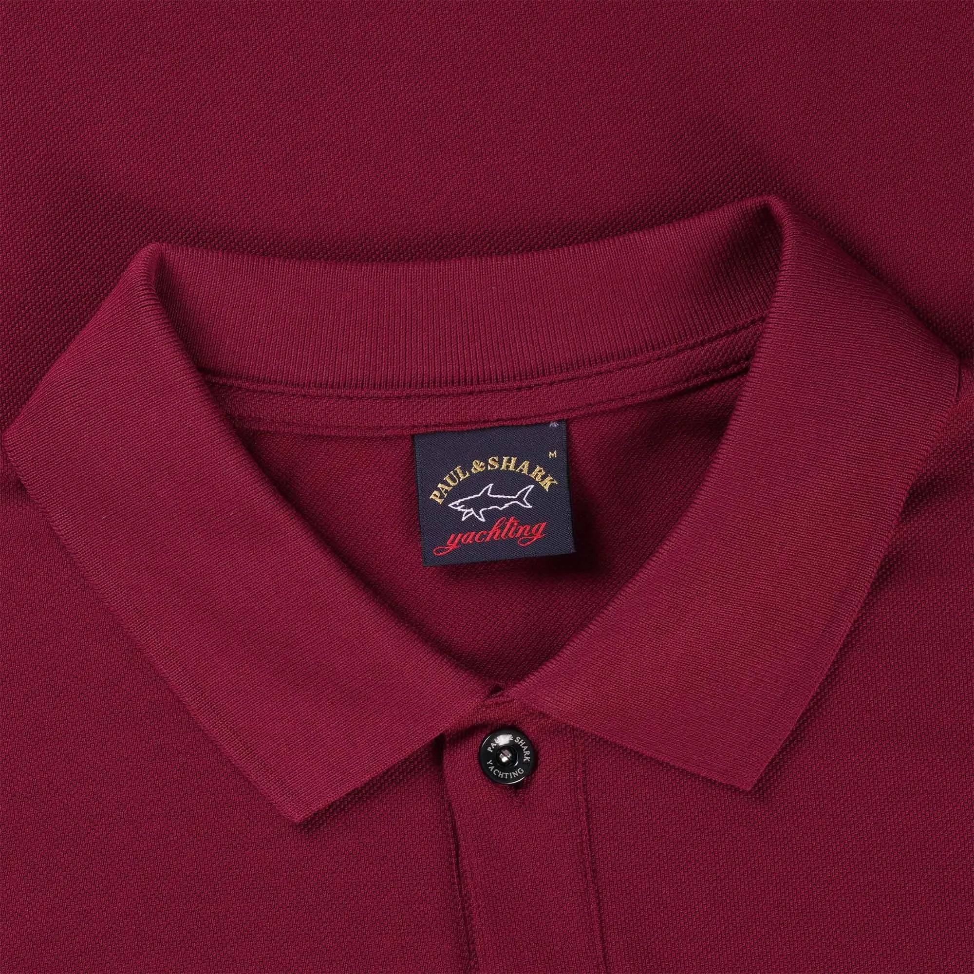 Short Sleeve Cotton Polo Shirt - Burgundy