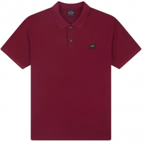 Short Sleeve Cotton Polo Shirt - Burgundy