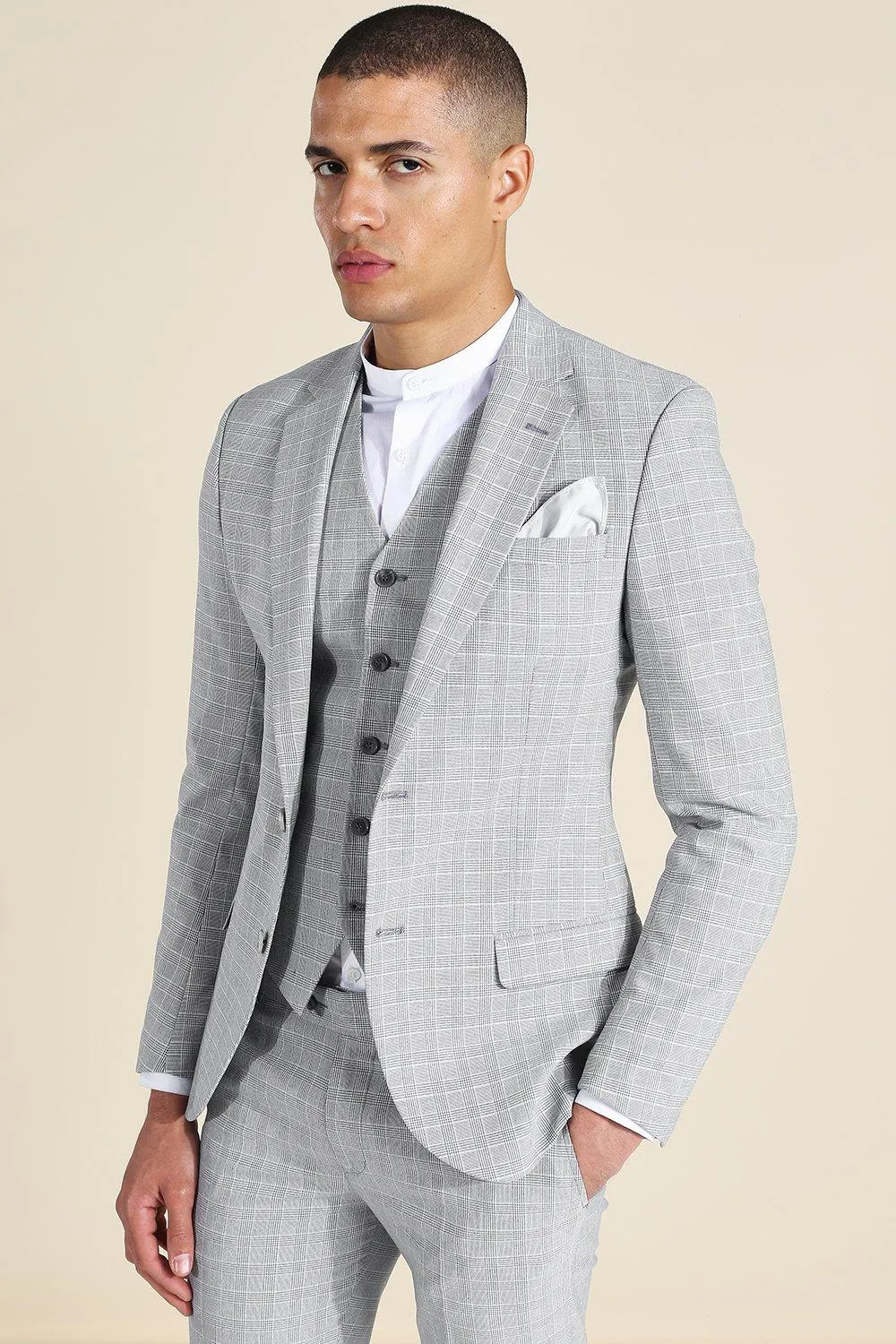 Single Breasted Super Skinny Suit Jacket