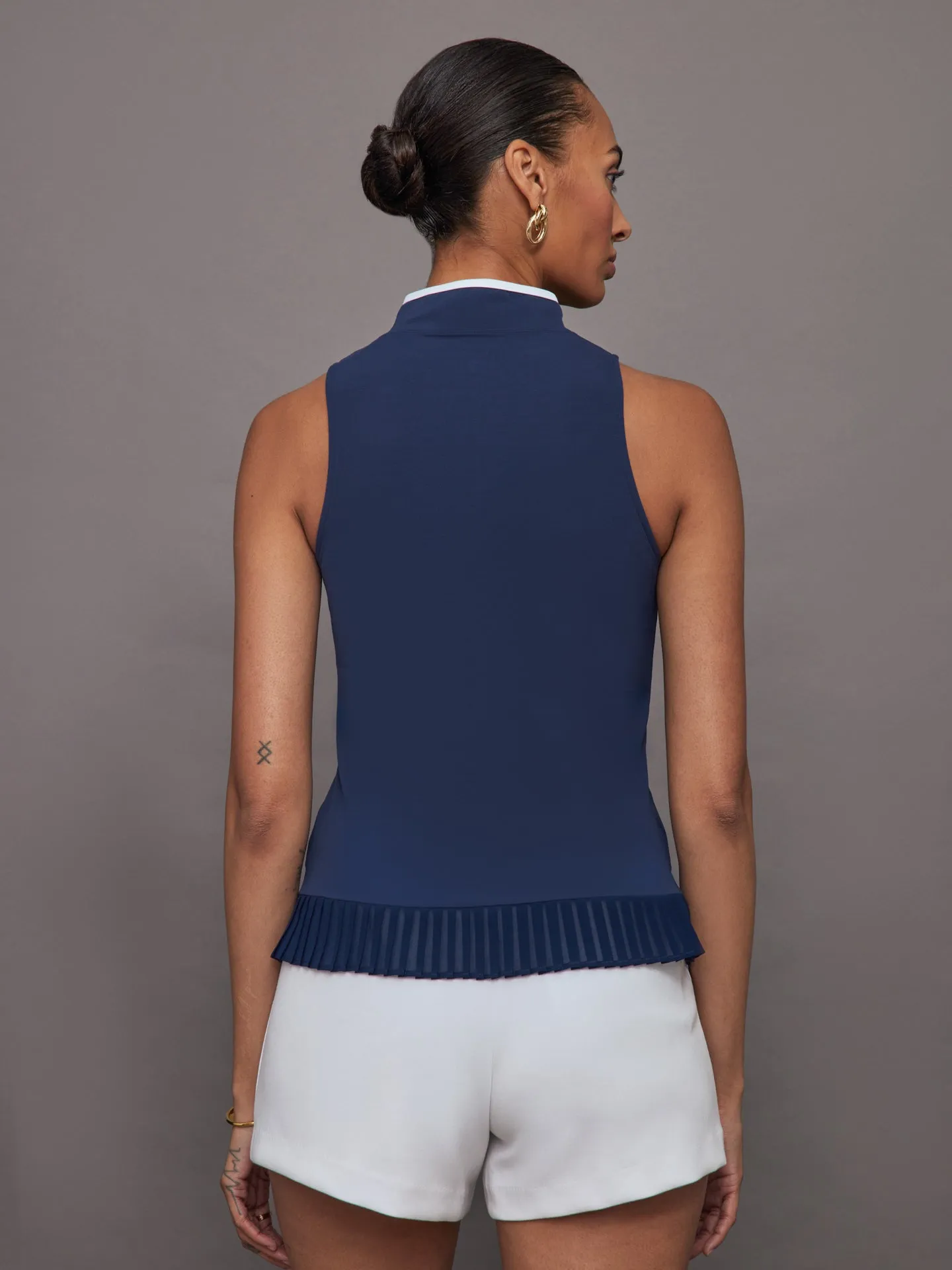 Sleeveless Golf Top - Navy