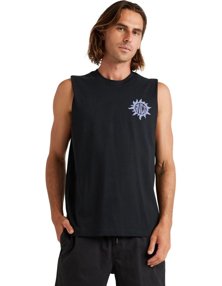 Sol Stamp Tank Top in Black