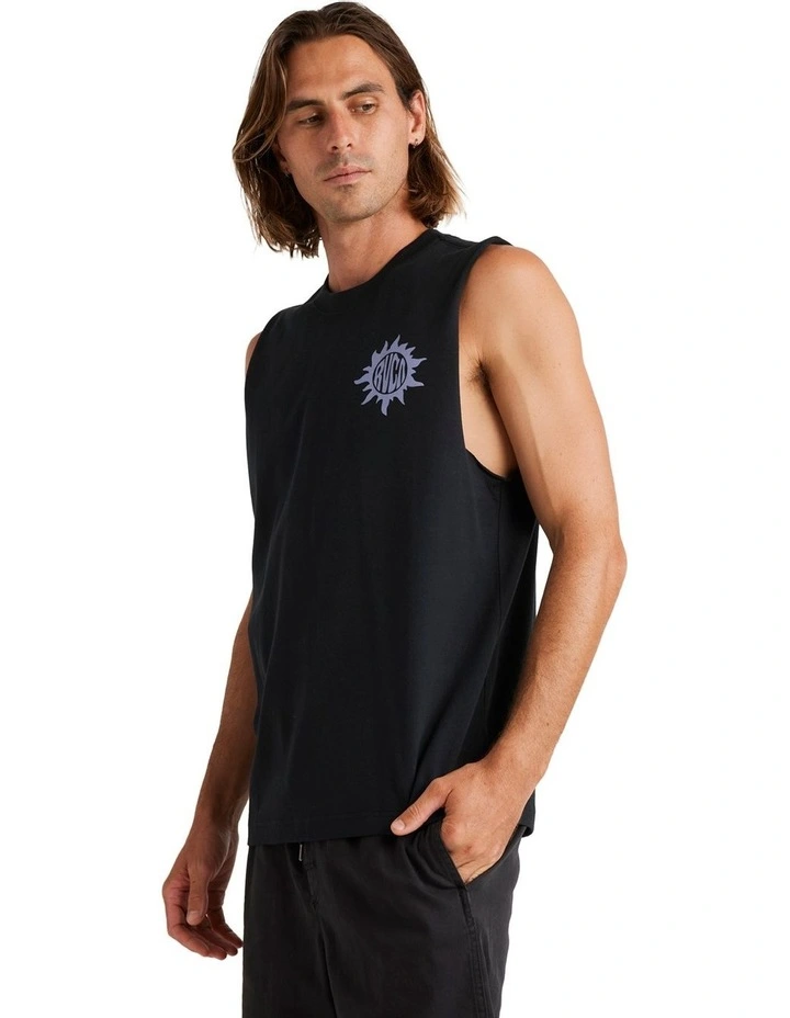 Sol Stamp Tank Top in Black