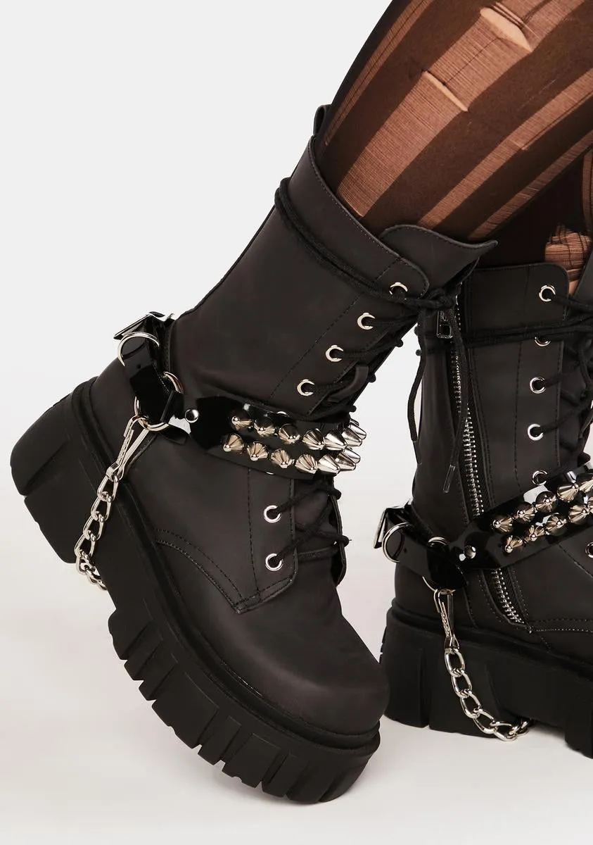 Stud And Chain Boot Strap-