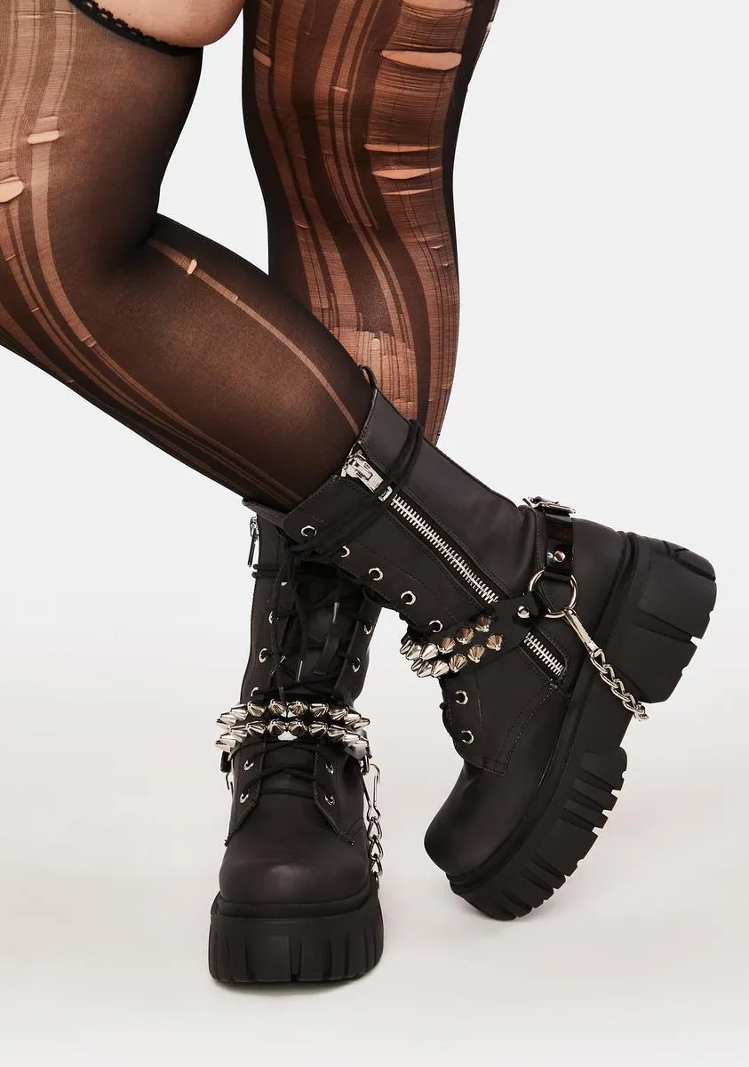 Stud And Chain Boot Strap-