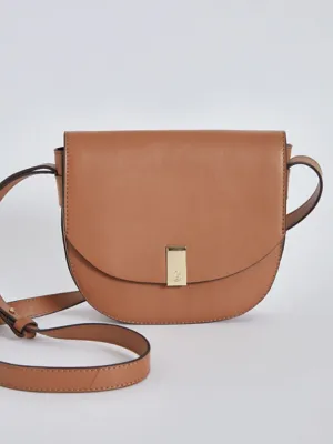 Studio Edit Tan Leather Saddle Bag | Women | George at ASDA