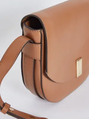 Studio Edit Tan Leather Saddle Bag | Women | George at ASDA