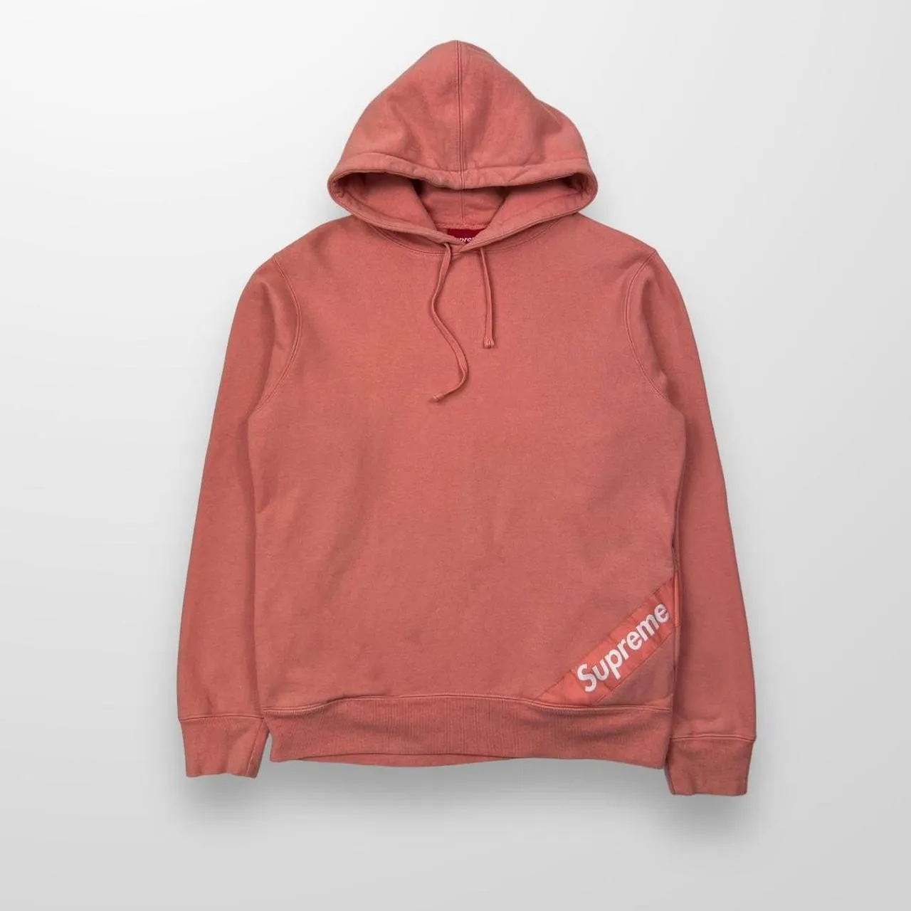 Supreme Corner Box Logo Pullover Hoodie In Coral Pink