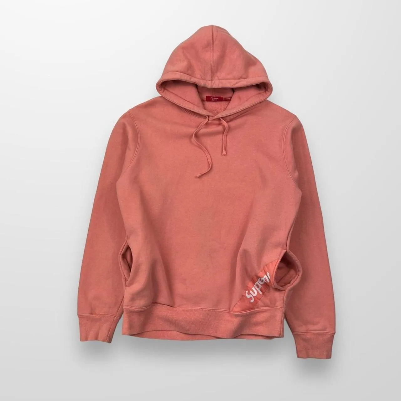 Supreme Corner Box Logo Pullover Hoodie In Coral Pink