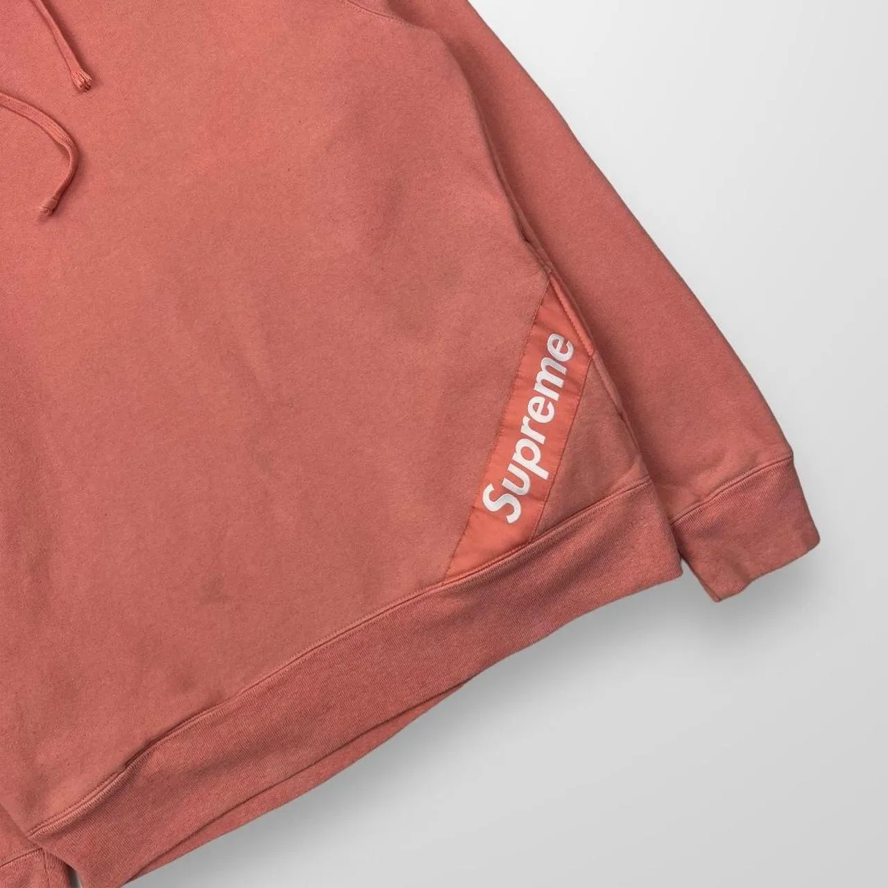 Supreme Corner Box Logo Pullover Hoodie In Coral Pink