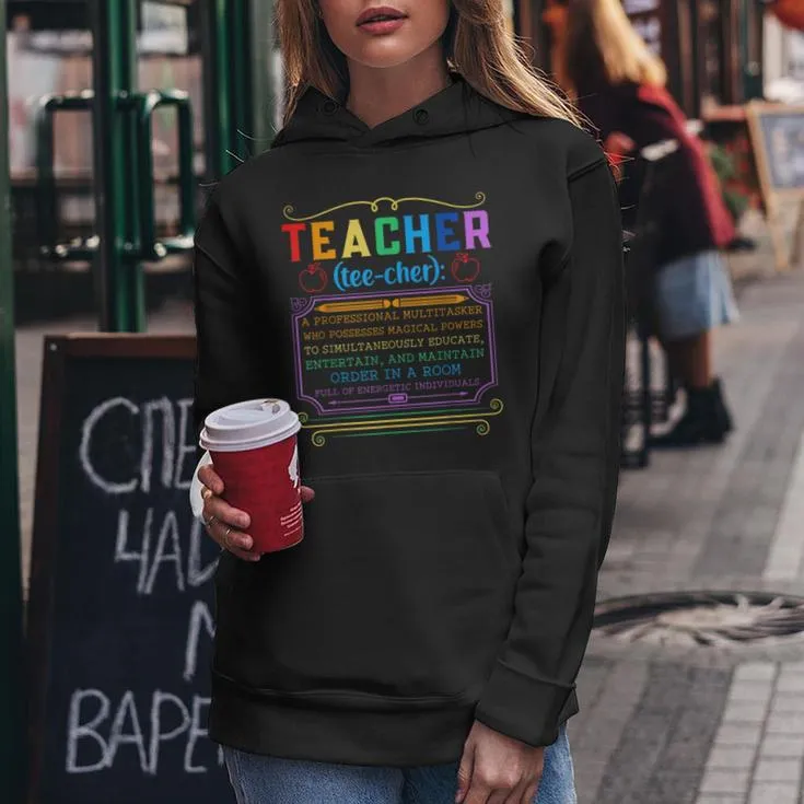 Teacher Definition Teaching School Teacher Women Hoodie