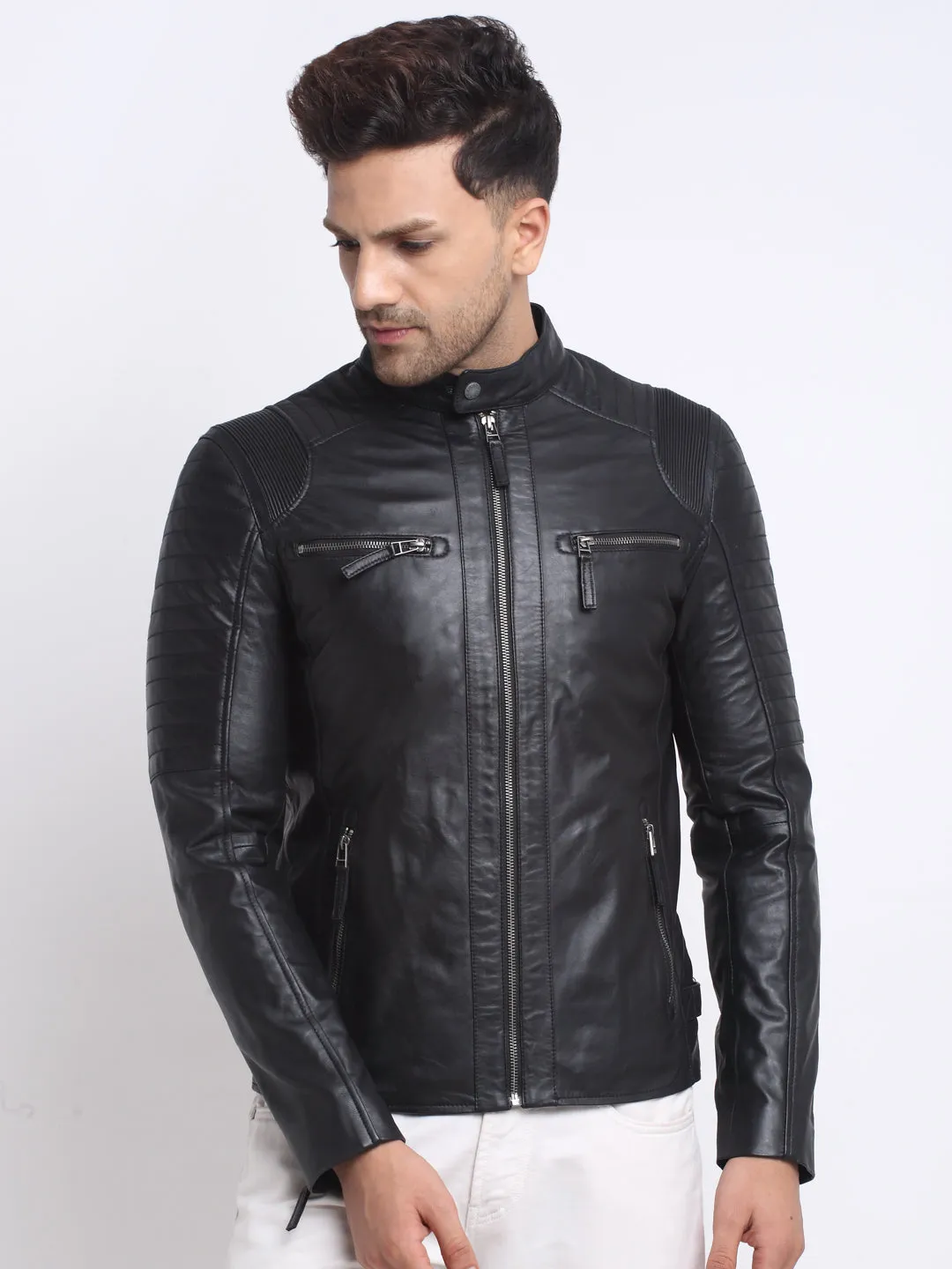 Teakwood Genuine Leathers Men's Jacket (Black)