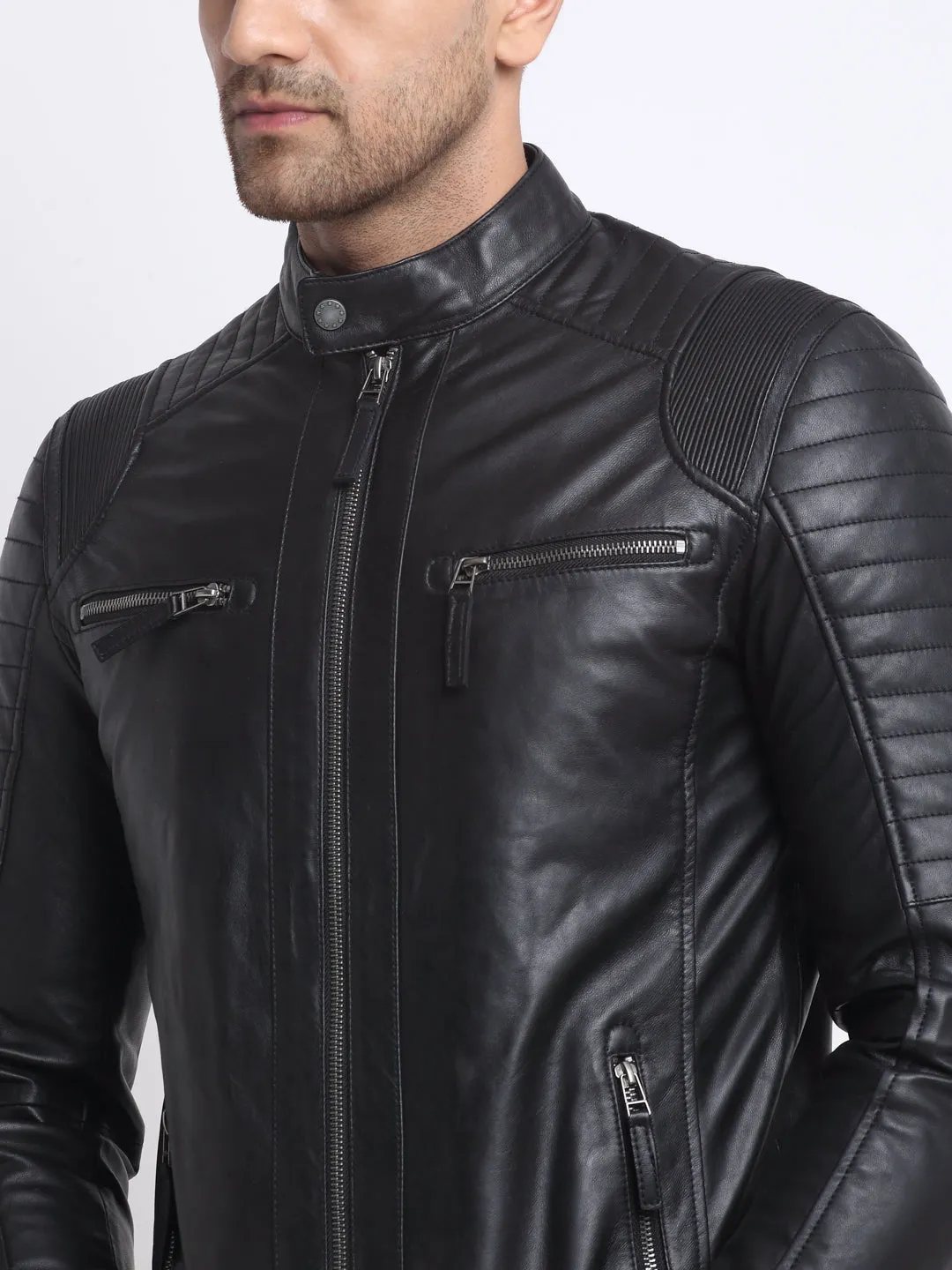 Teakwood Genuine Leathers Men's Jacket (Black)