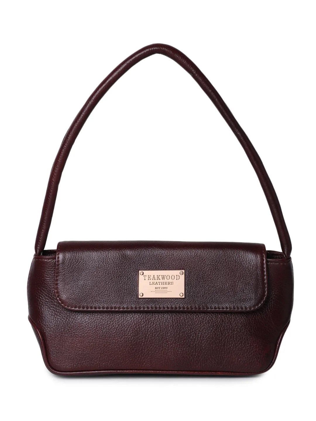 Teakwood Women Maroon Solid Leather Handheld Bag