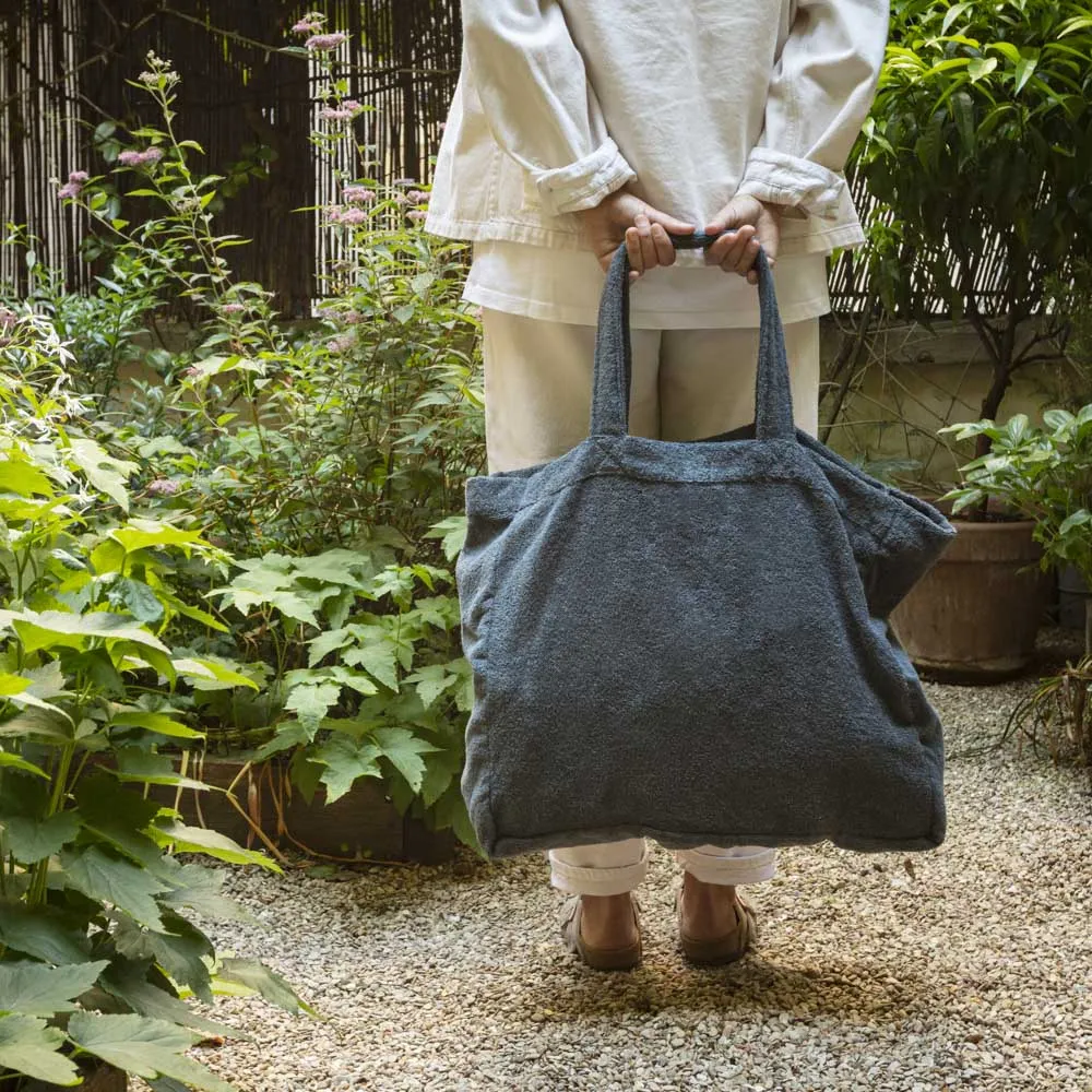    Terry cotton shopping bag - Petroleum Blue