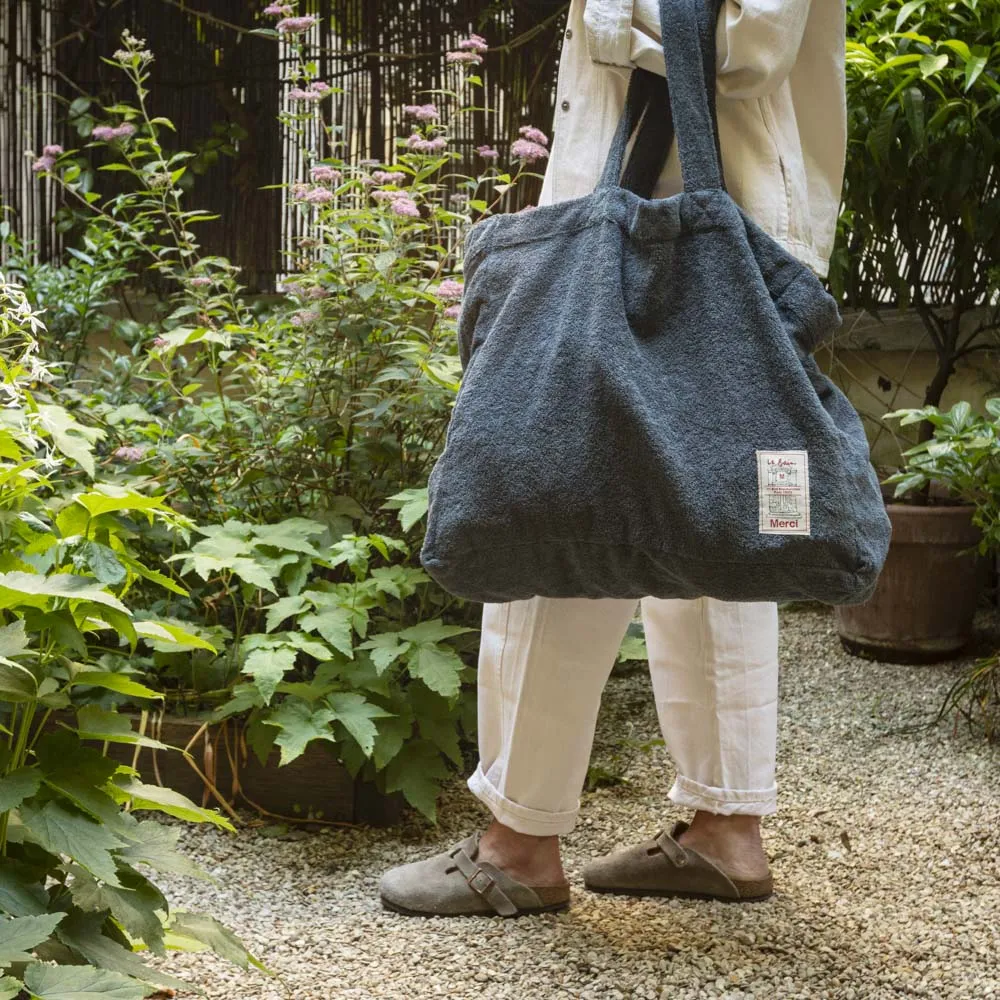    Terry cotton shopping bag - Petroleum Blue