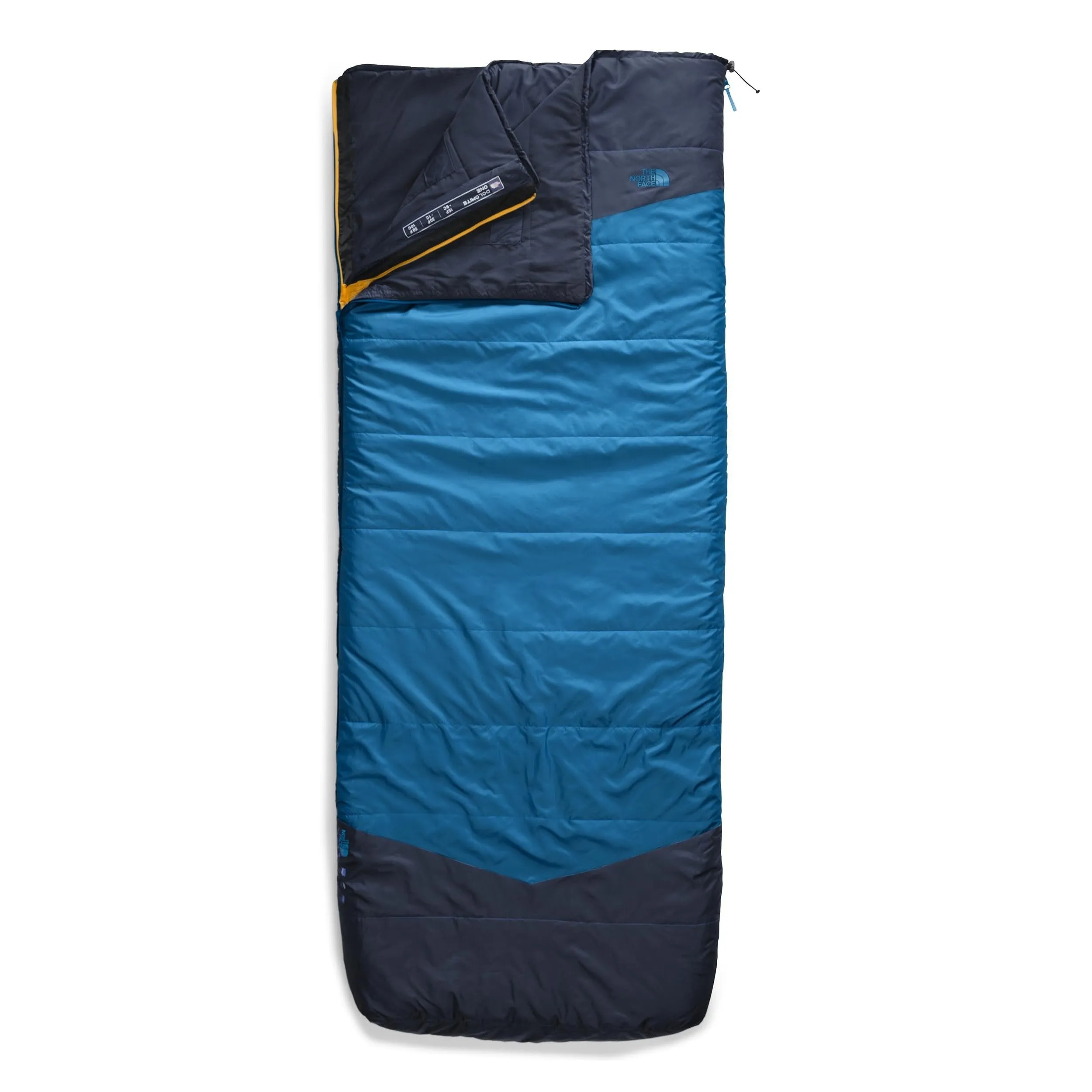 THE NORTH FACE Dolomite One 15F / -9C, 3-in-1 Insulated Camping Sleeping Bag, Hyper Blue/Radiant Yellow-NPF, Regular