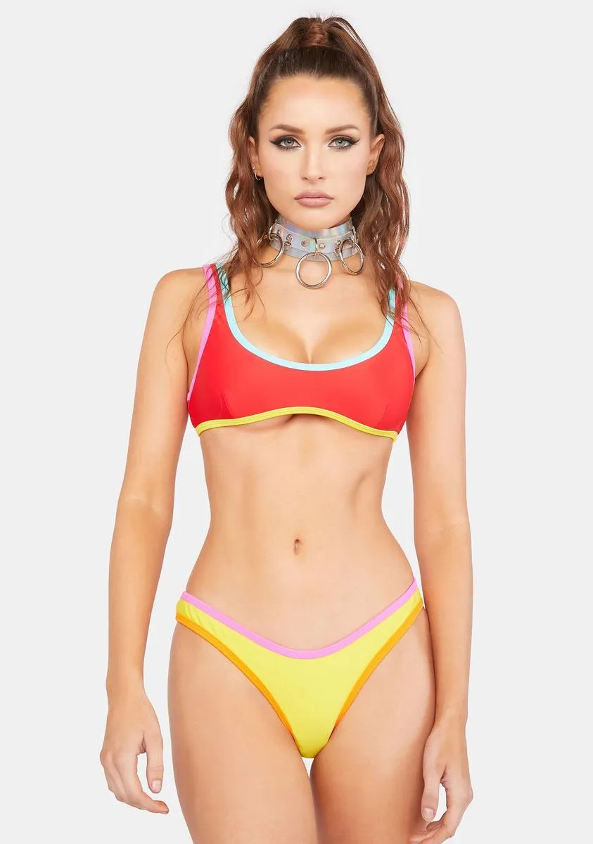 The Yellow Contrast 90s Duo Bikini Bottoms-