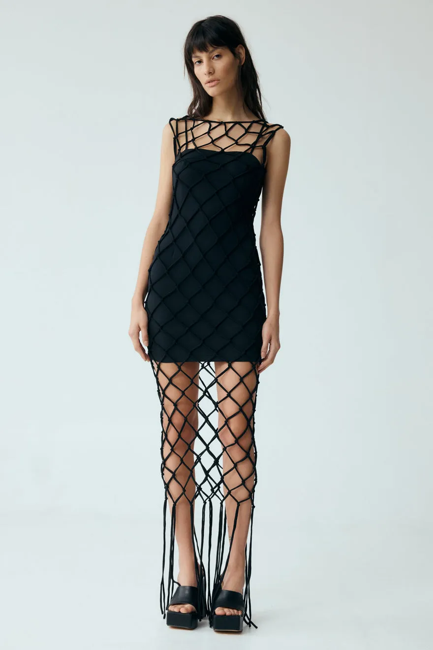 ----Third Form   ----Net Tank Dress - Black ---