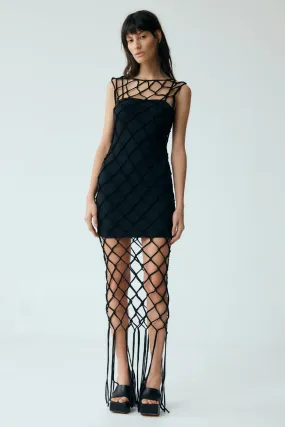 ----Third Form   ----Net Tank Dress - Black ---