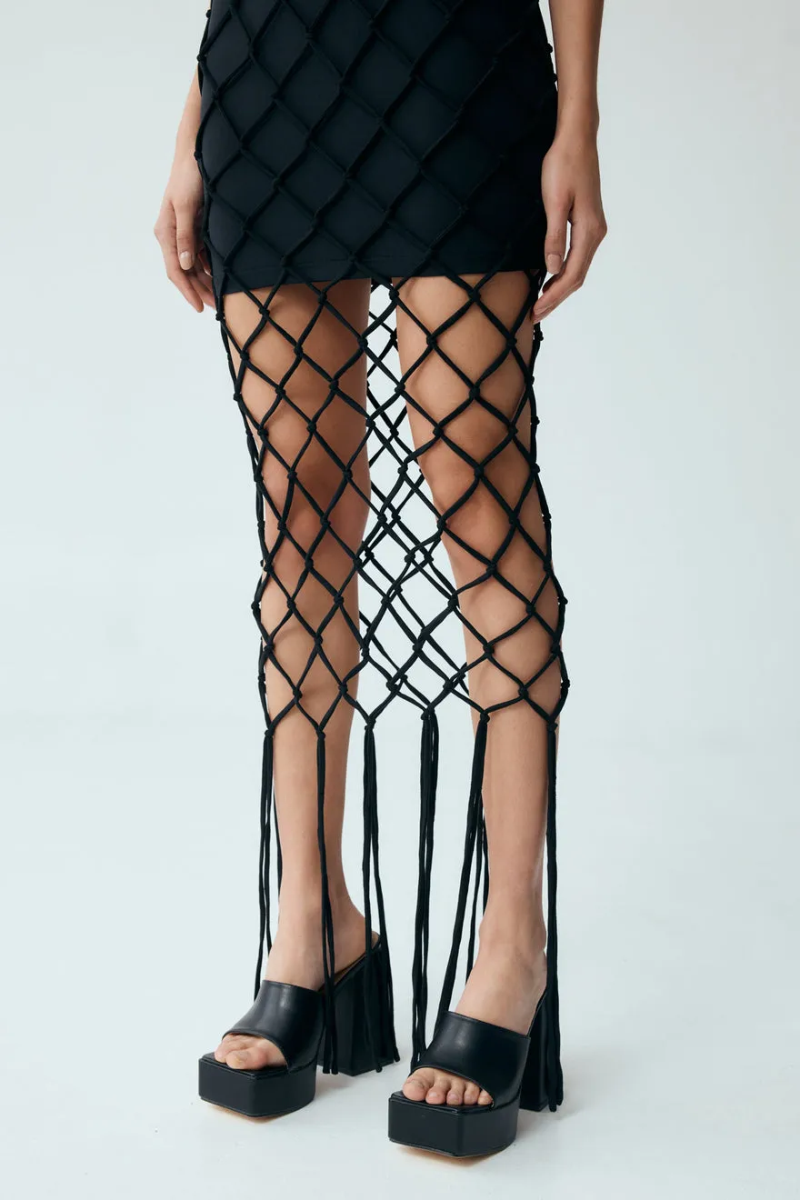 ----Third Form   ----Net Tank Dress - Black ---