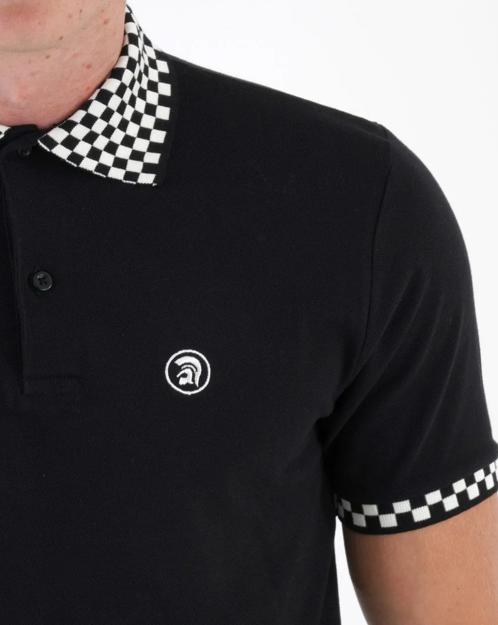 Trojan Mono Trim Pique Polo Black