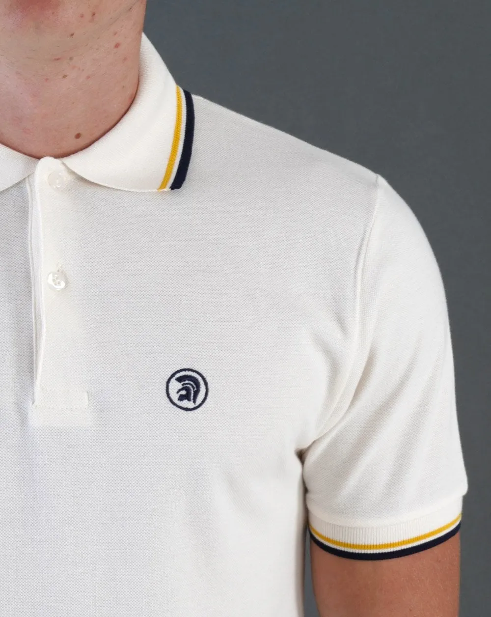 Trojan Twin Tipped Pique Polo Ecru