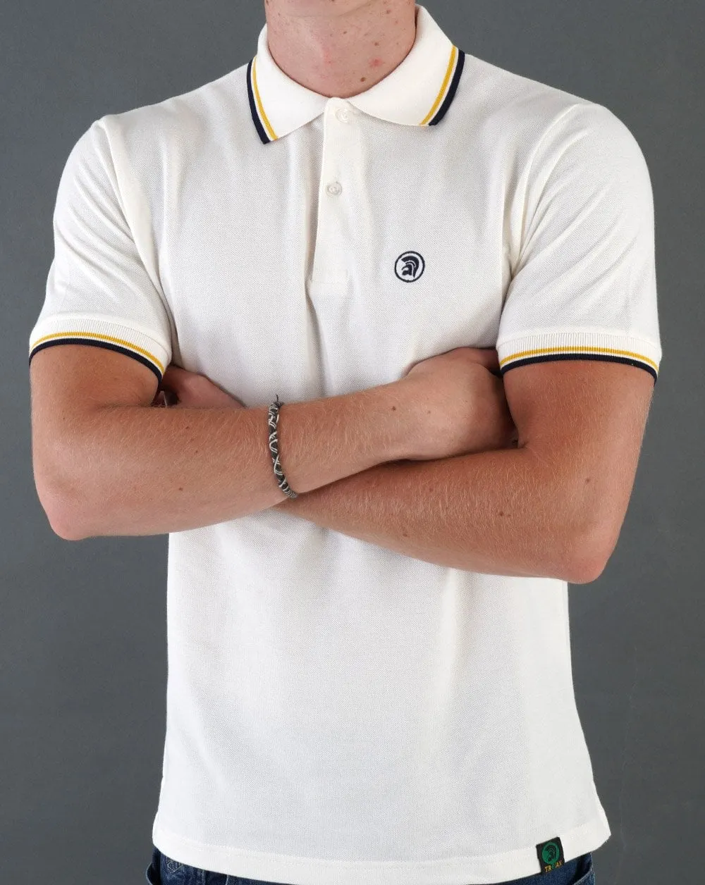 Trojan Twin Tipped Pique Polo Ecru