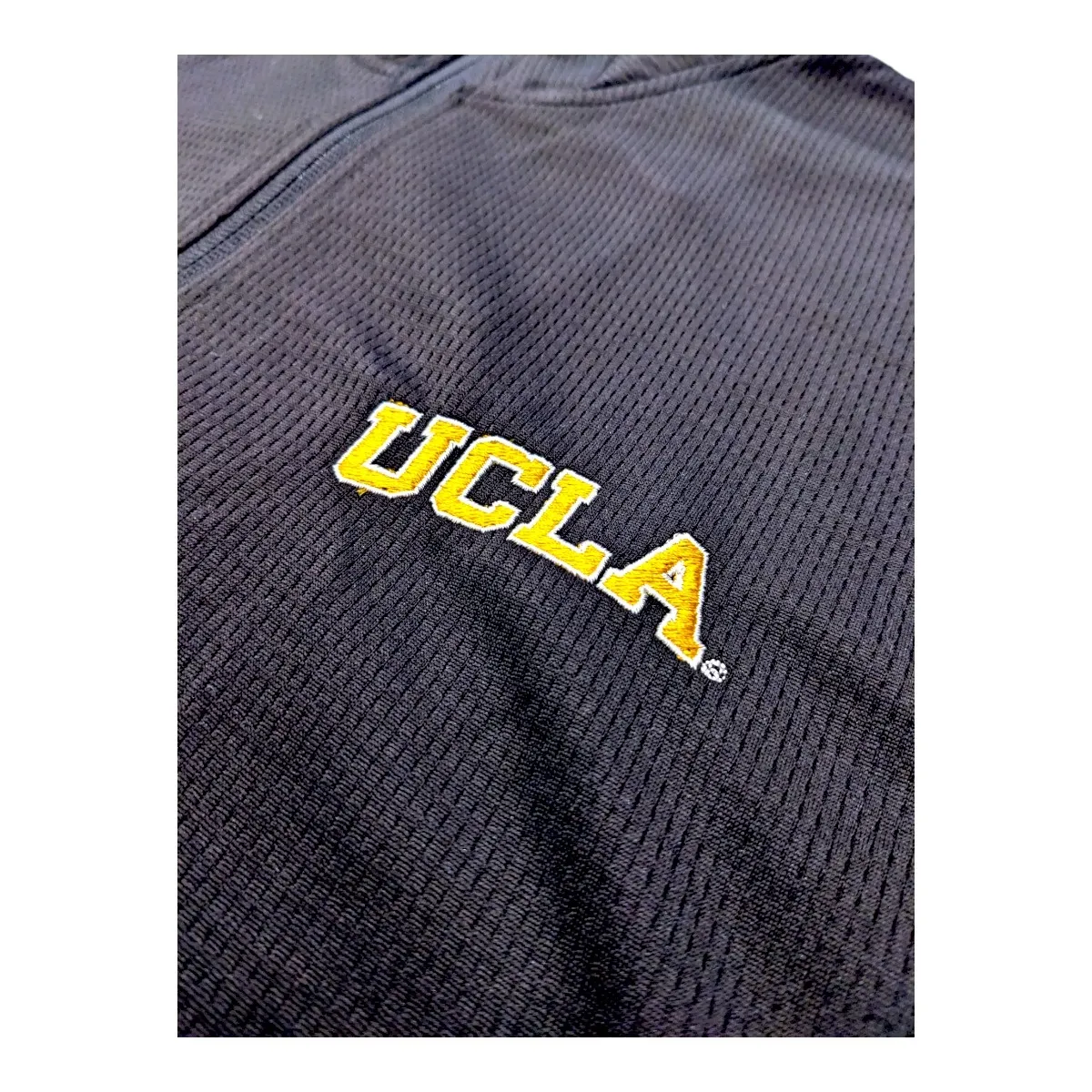 UCLA Block Mesh 1/4 Zip Tech Pullover Black