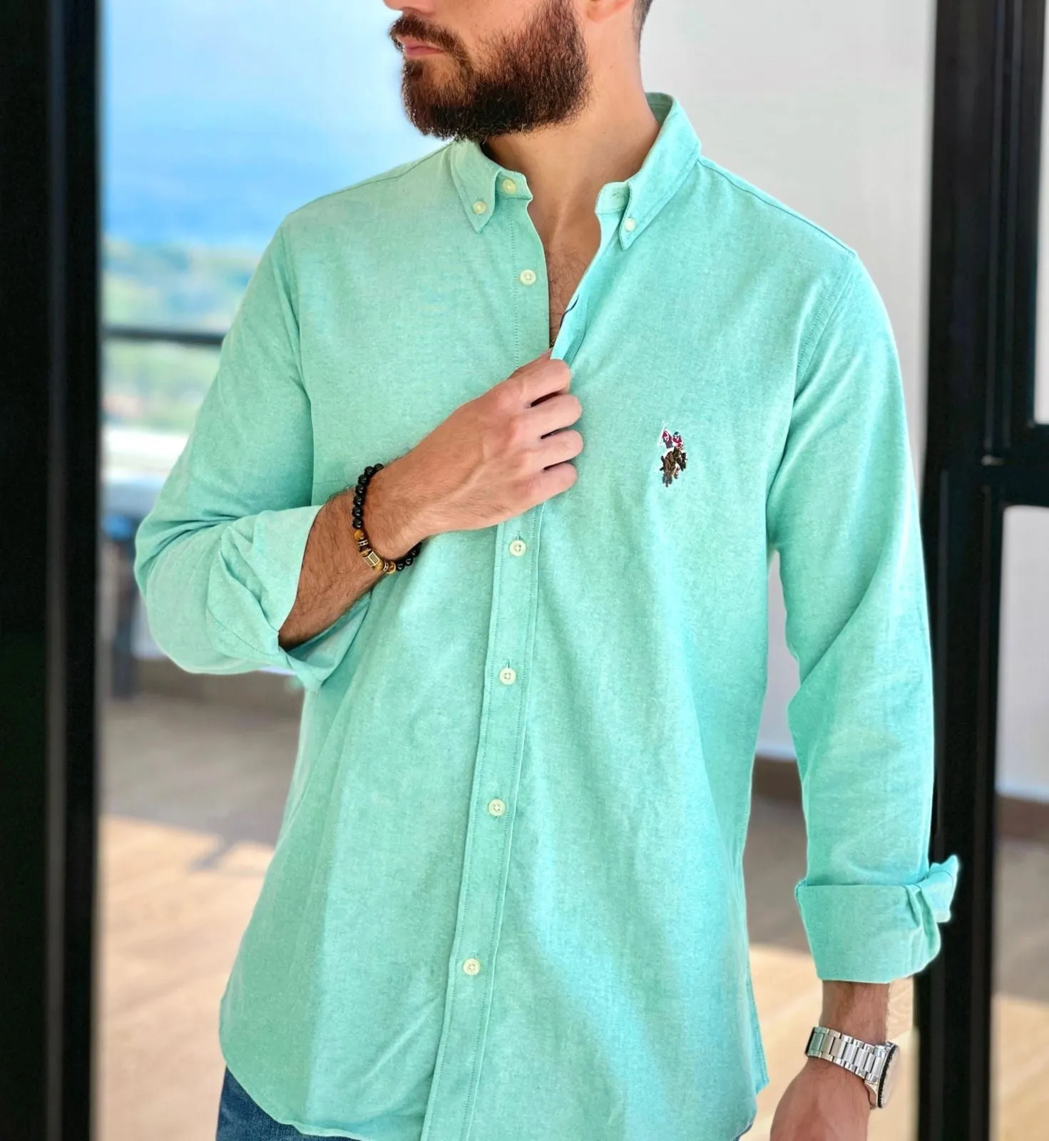 Us Polo Camisa Green Regular Fit