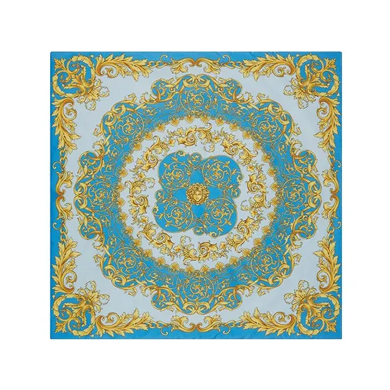 Versace Outdoor Blanket Barocco Light Blue Gold white