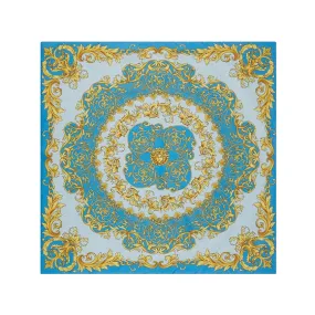 Versace Outdoor Blanket Barocco Light Blue Gold white