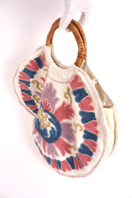 Vintage 70's Circle Embroidered Bag