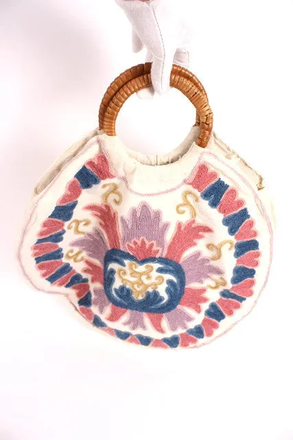 Vintage 70's Circle Embroidered Bag