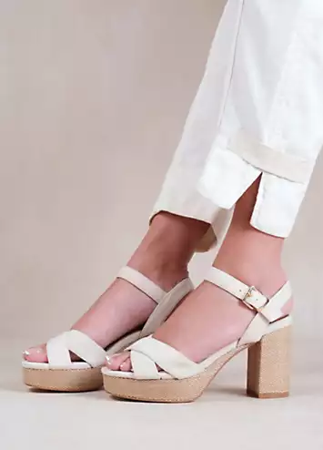 Volume Cream Suede Platform Sandals by Where’s That From | Look Again