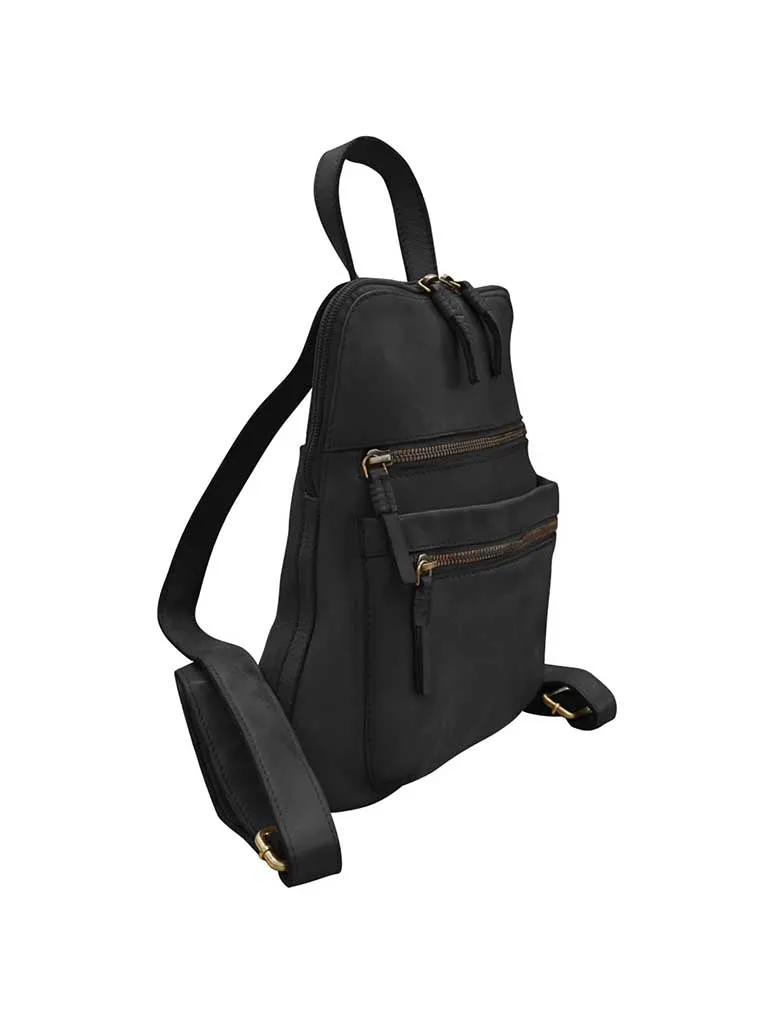 Washed Small Backpack in Black